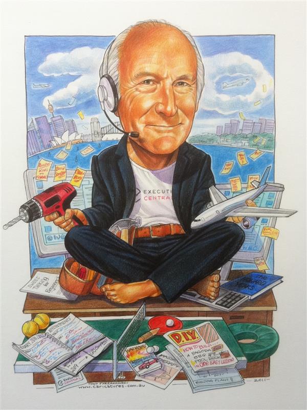 70th birthday caricature