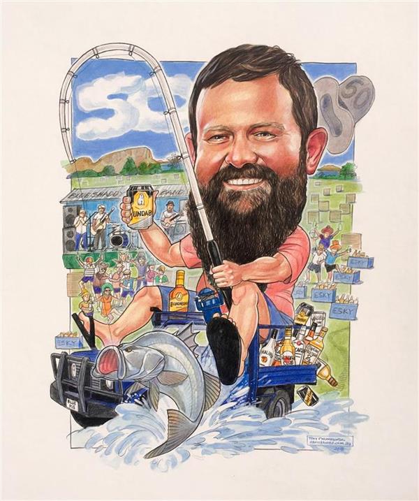 Big D's birthday caricature