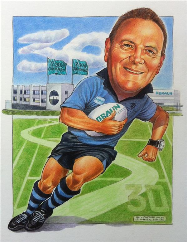 BRAUN leaving gift caricature