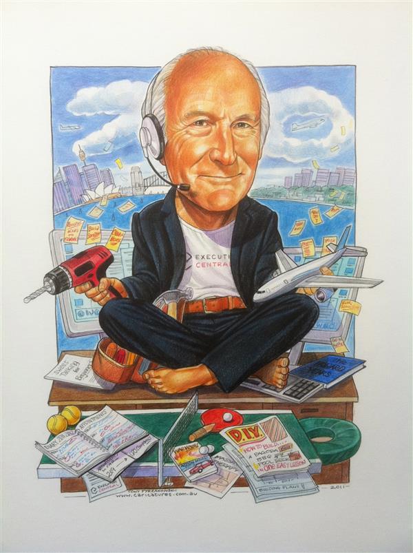 Executive Central 70th birthday business caricature