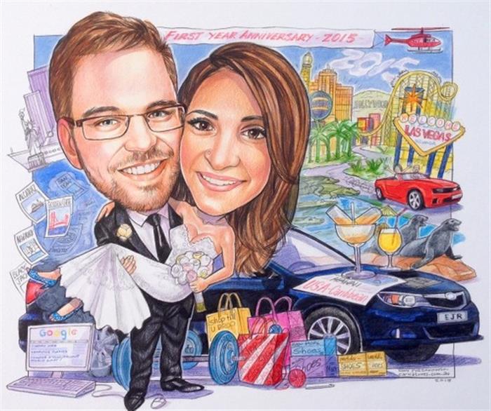 THE best wedding in Las Vegas, wedding caricature