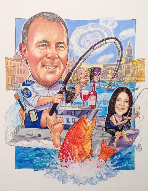 NSW Water Police Caricature