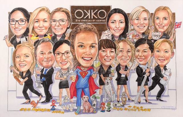 OKKO Eye Specialists Group Caricature