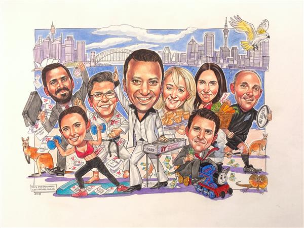 The Boss of IT was leaving. This is a caricature of the A Team.