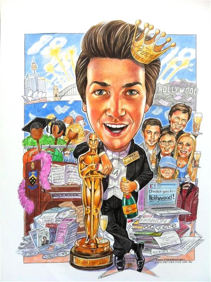 He'll win an Oscar one day. Special 18th birthday caricature