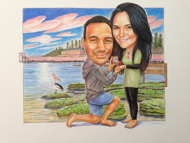 Engagement Caricature