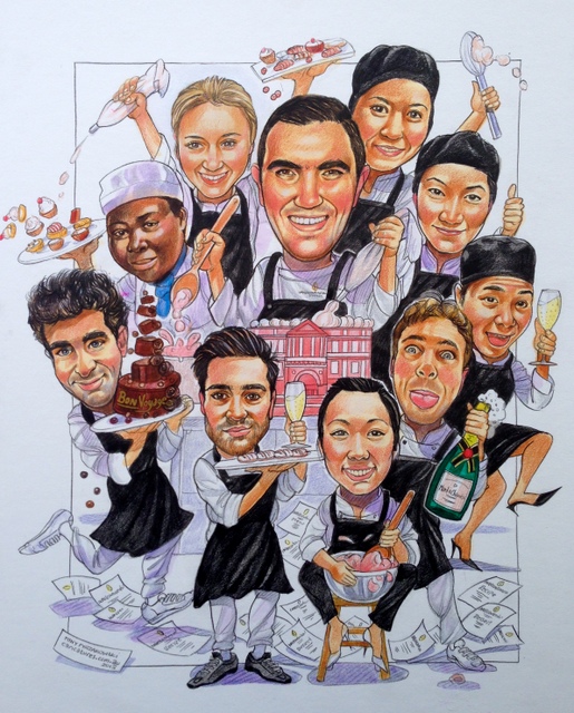 Intercontinental Hotel Pastry Chefs Caricature