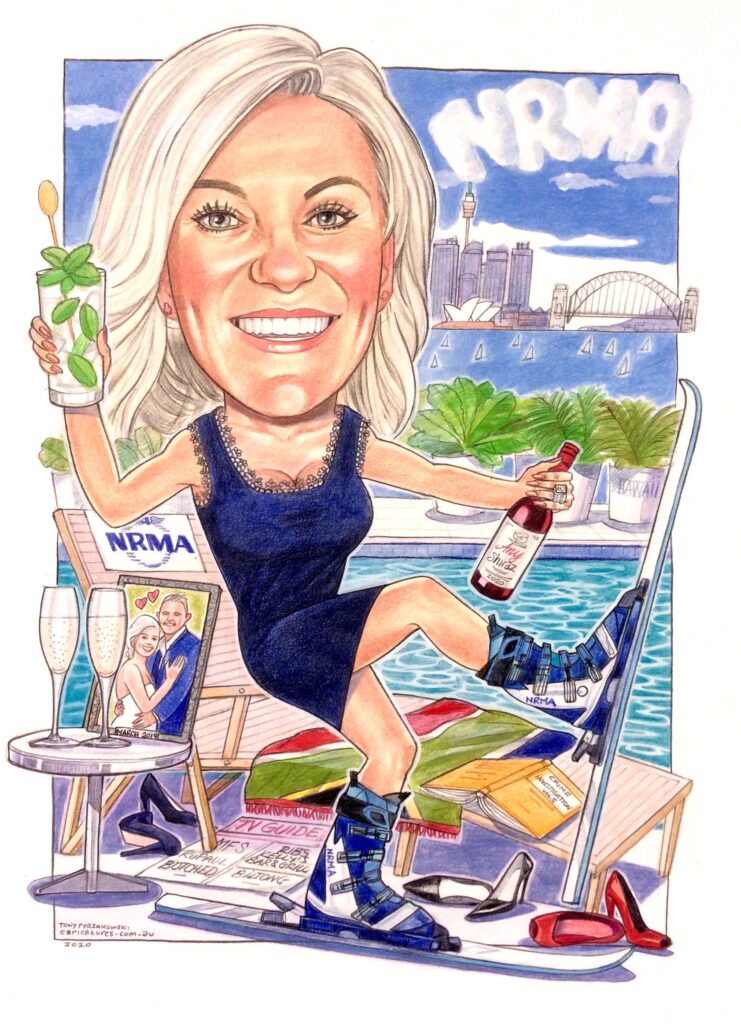 farewell gift caricature